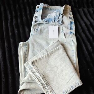 Cello Light Blue Women's Distressed Super High Rise Dad Jean